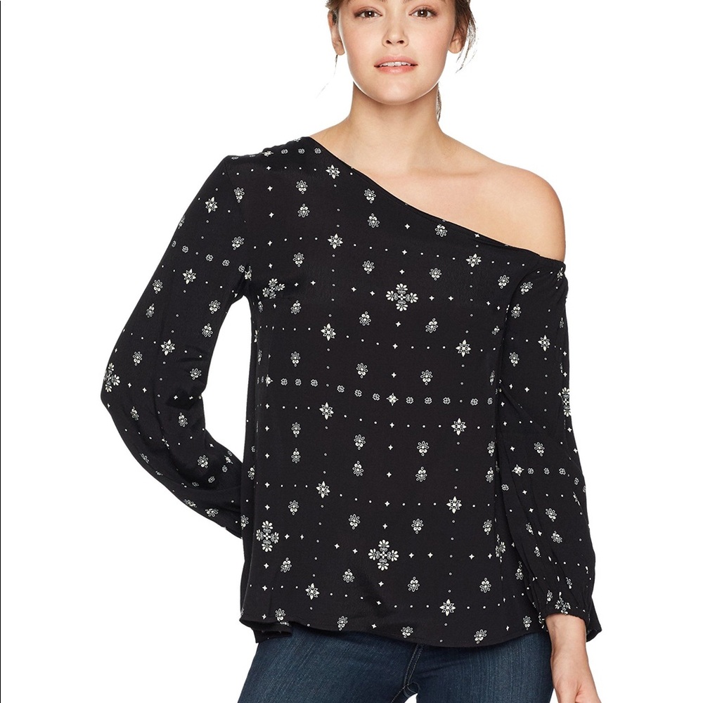MINKPINK Stargazer Printed One Shoulder Blouse M